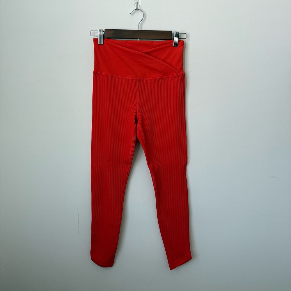 Athleta Elation Crossover Rib‎ 7/8 Tight Flame Orange Size Small